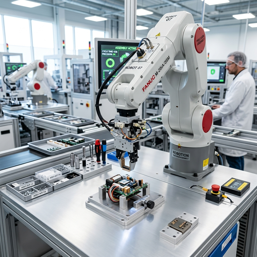 Lengan robot merakit komponen